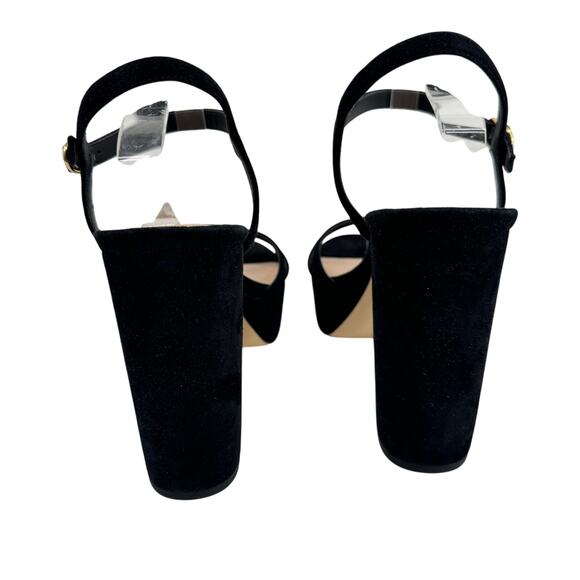 STUART WEITZMAN Keefa Block Heel
Suede Almond Toe Platform‎ Sandals Black - Picture 8 of 12